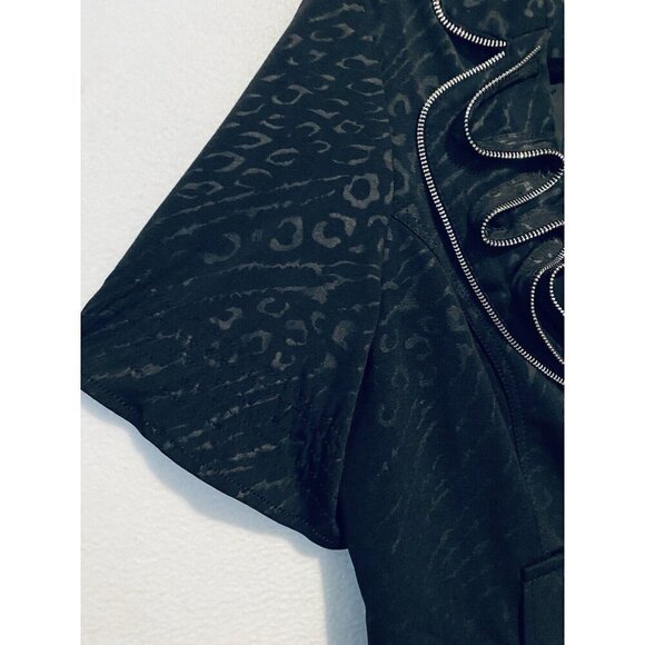 Alberto Makali Jacket Womens 16 Black Artsy Swirly Zipper Detail Whimsigoth - Picture 3 of 6